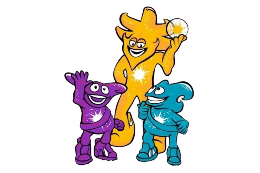 Kaz, Ato e Nik, mascotes de 2002